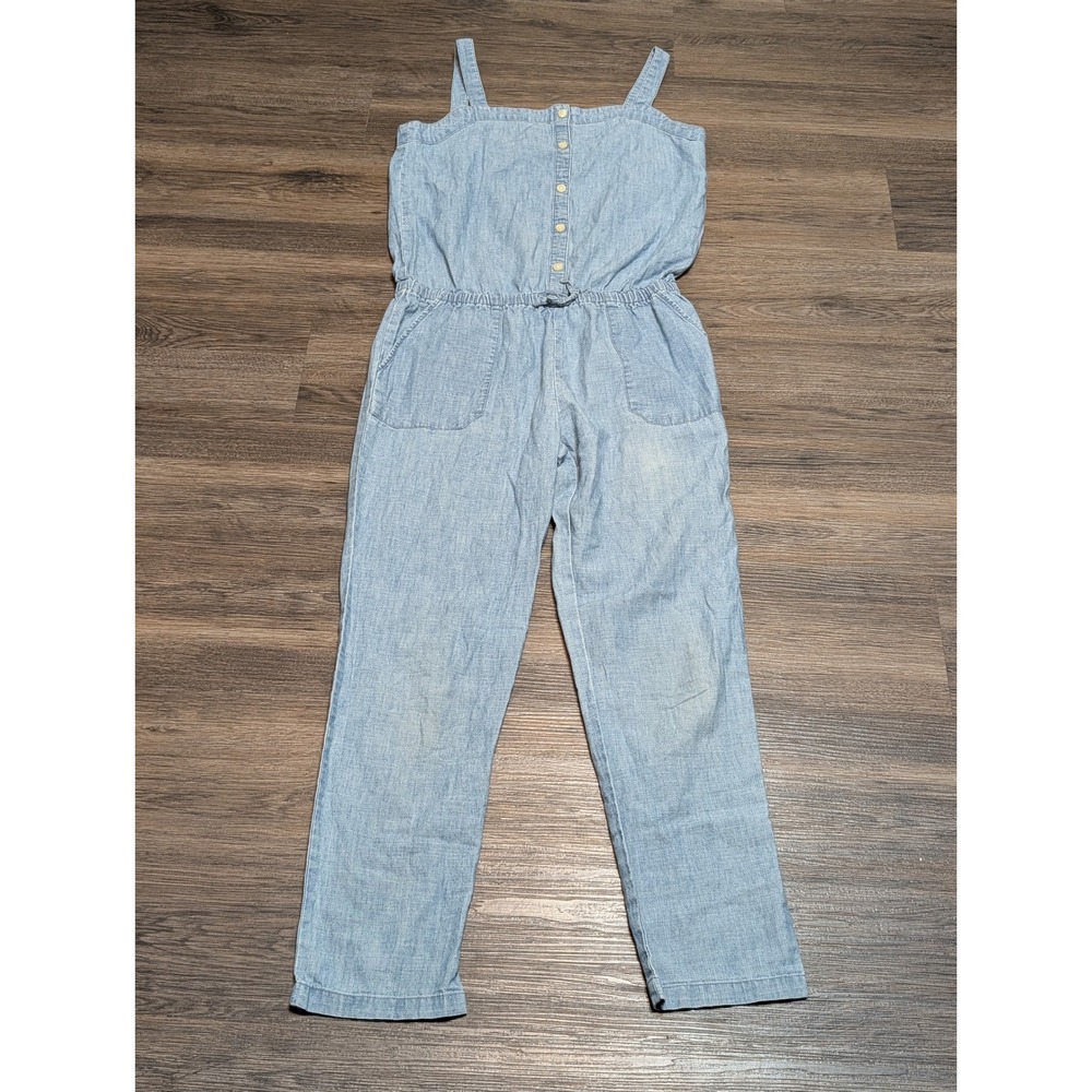 Polo Ralph Lauren Chambray Jumpsuit Girls Size 16 Elastic Waist READ